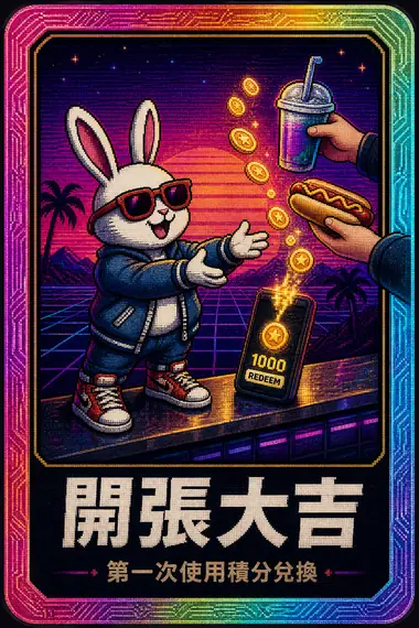 開張大吉 會員徽章，第一次使用積分兌換解鎖