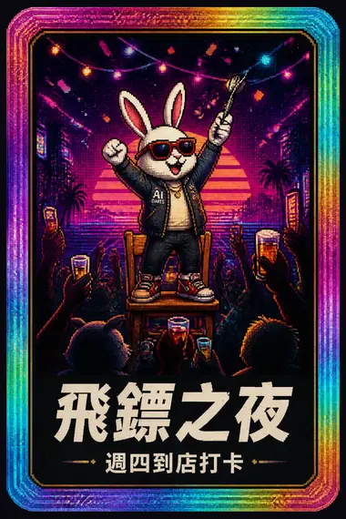 飛鏢之夜 會員徽章，週四到店打卡解鎖